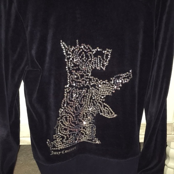 Juicy Couture Navy Blue Velour Jacket - Picture 2 of 3